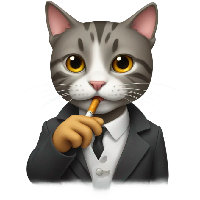 cat smoking cigarette emoji