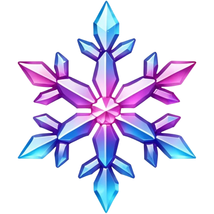 Gradient iridescent Pink violet blue crystal star snowflake  emoji