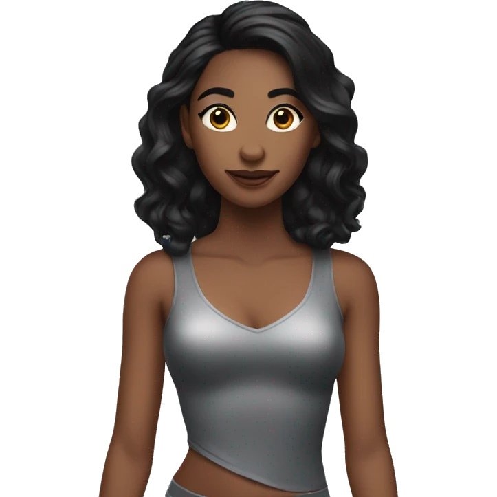 Dancer black hair emoji