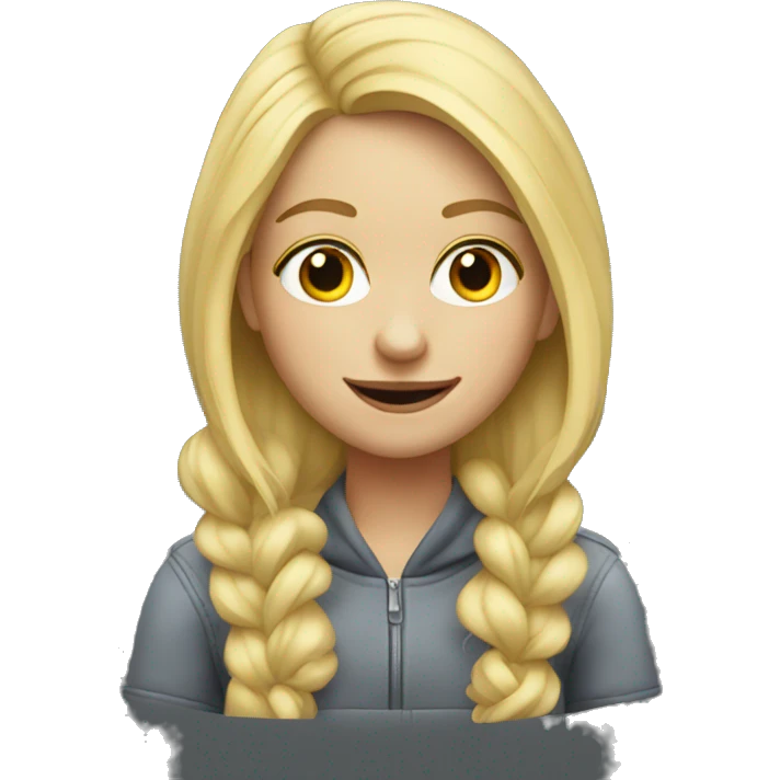 blonde girl in car portrait emoji