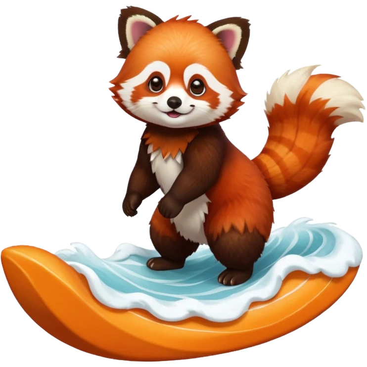 Red Panda 2d wave bye cute emoji