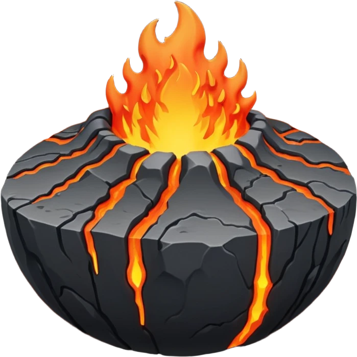planet, surface covered in lava and rocks  emoji