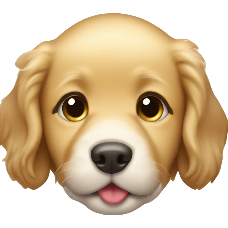 A golden retriever puppy emoji with a playful wink and tongue out emoji