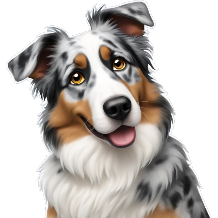 Uncertain dog blue Merle American shepherd emoji