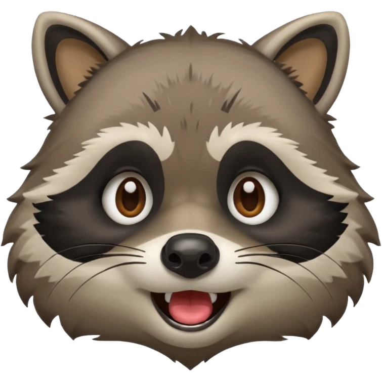 Create emojis from a picture with a raccoon's face. Different emotions, with the addition of paws emoji