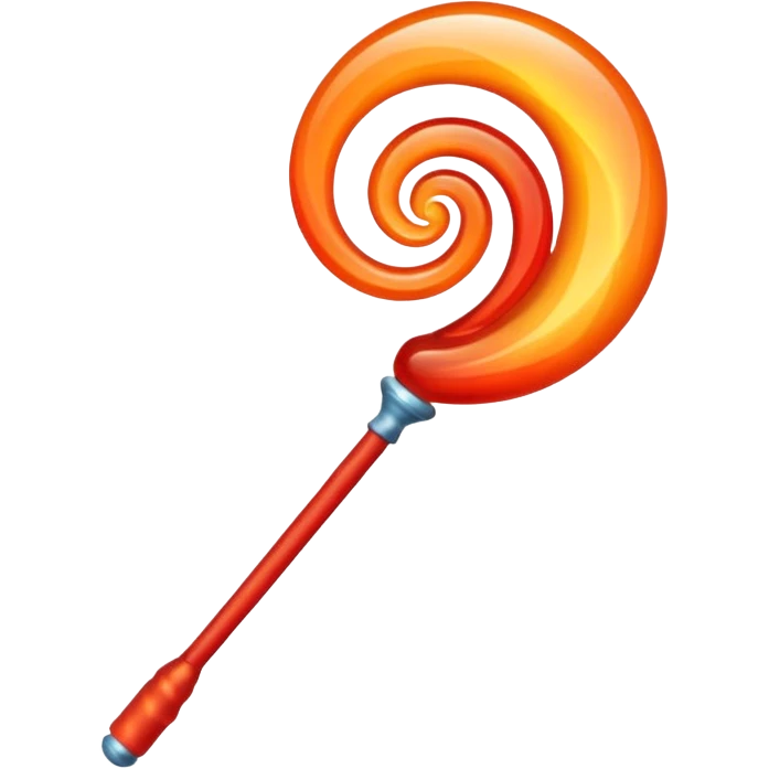 magic wand with orange red wave emoji