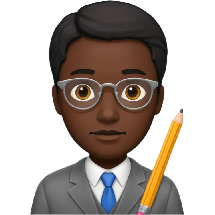 teacher man with black skin emoji