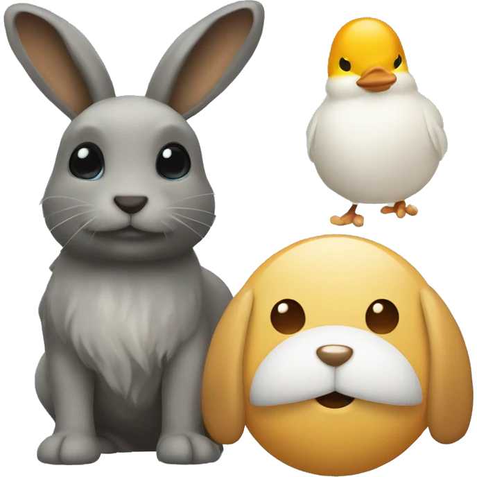 Kaninchen mit einer Mütze und einem Heru emoji