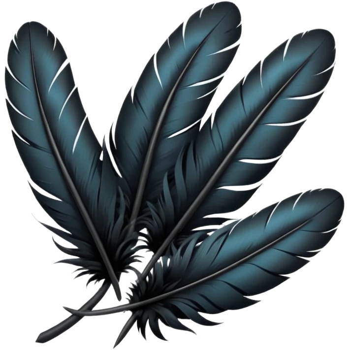 bundle of black feathers emoji