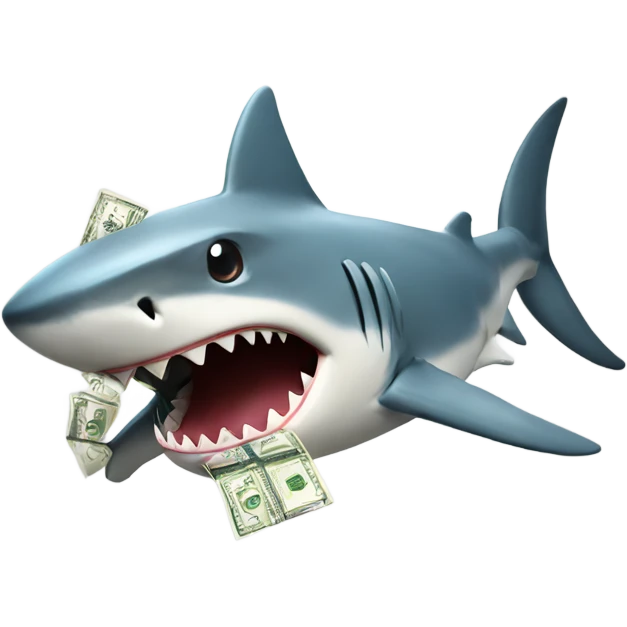 Shark with a money emoji