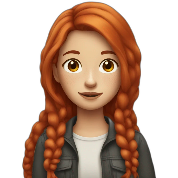 Girl with red long hair and freckles  emoji