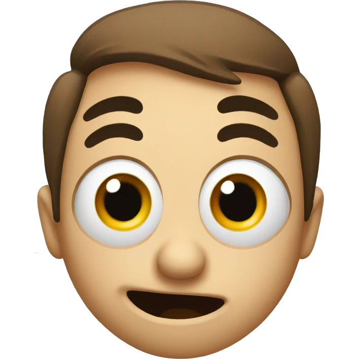emoticon looking to the side with a shocked face emoji