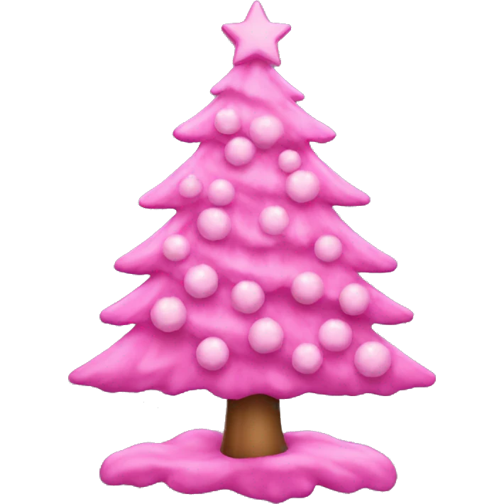 Pink Christmas tree  emoji
