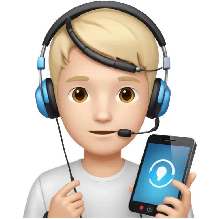 Tech boy with gadgets emoji