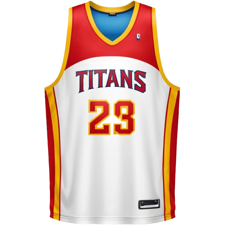red, yellow, white titans basketball jersey with NO blue accent color emoji