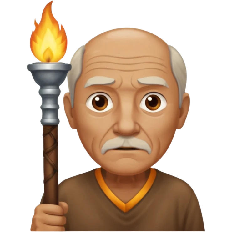 brown shirt old man The torchbearer emoji