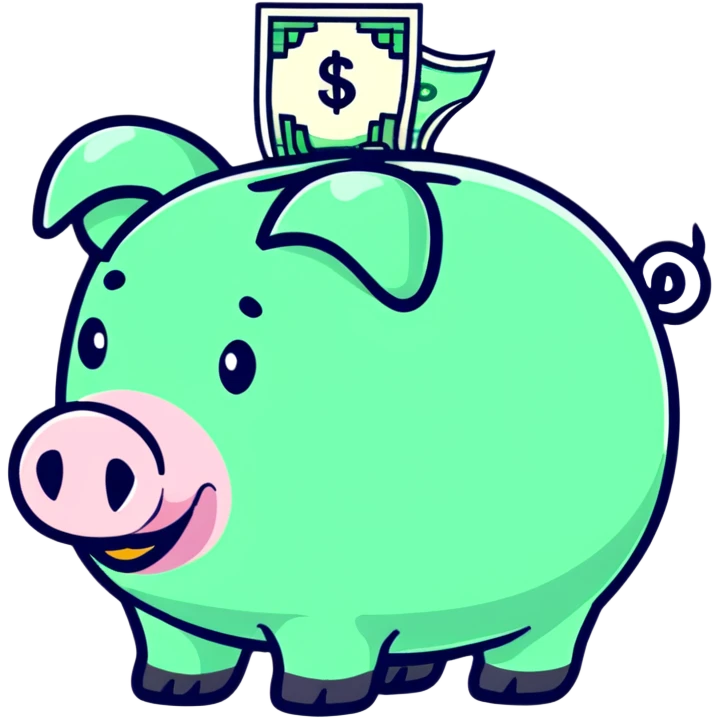 piggy bank with dollar sign emoji