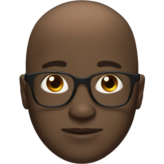 autistic dark skined guy with clear glasses and a bald head emoji