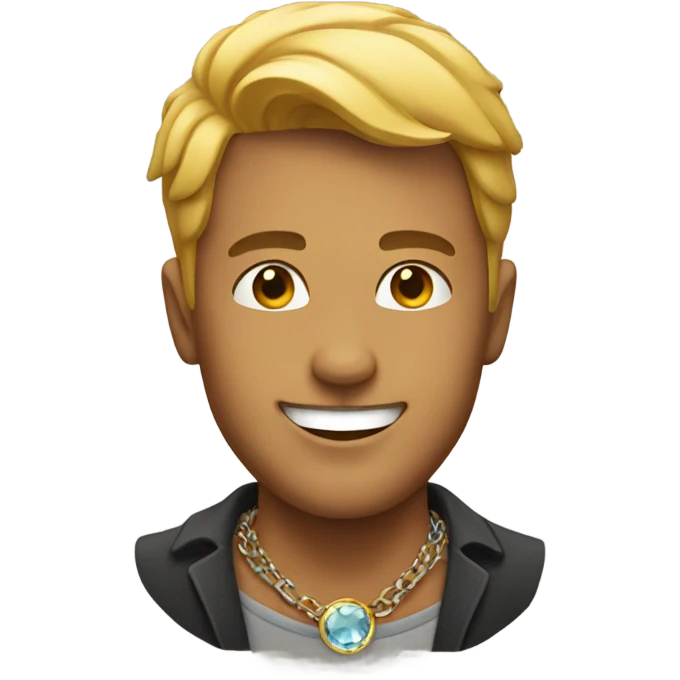 smiling male with necklace emoji