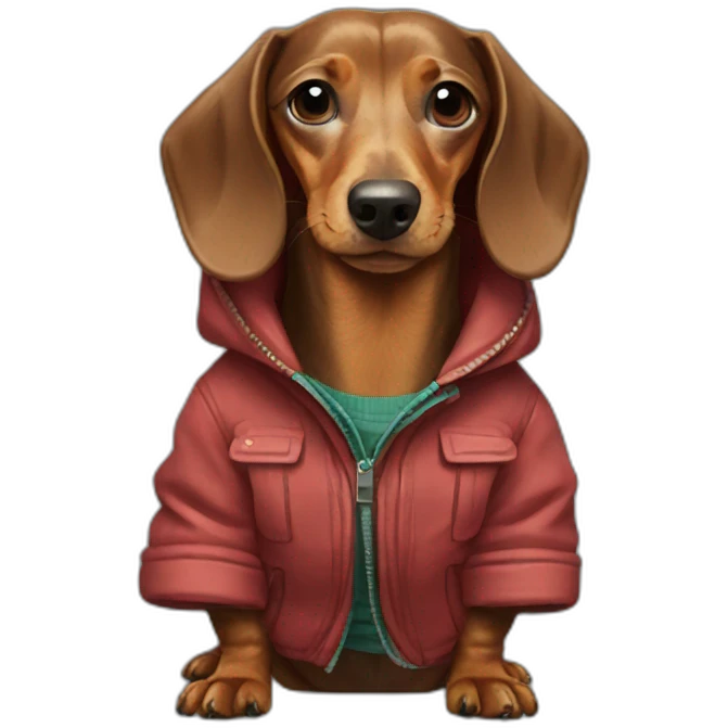 dachshund in a jacket emoji