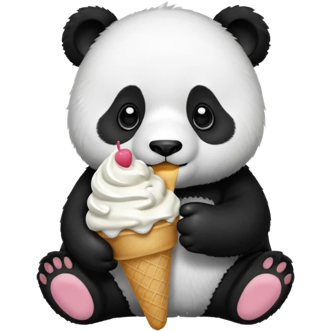Panda eating ice cream emoji
