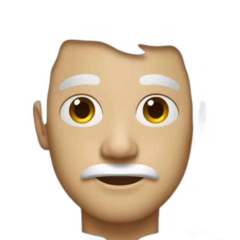 man with white liquid on face emoji