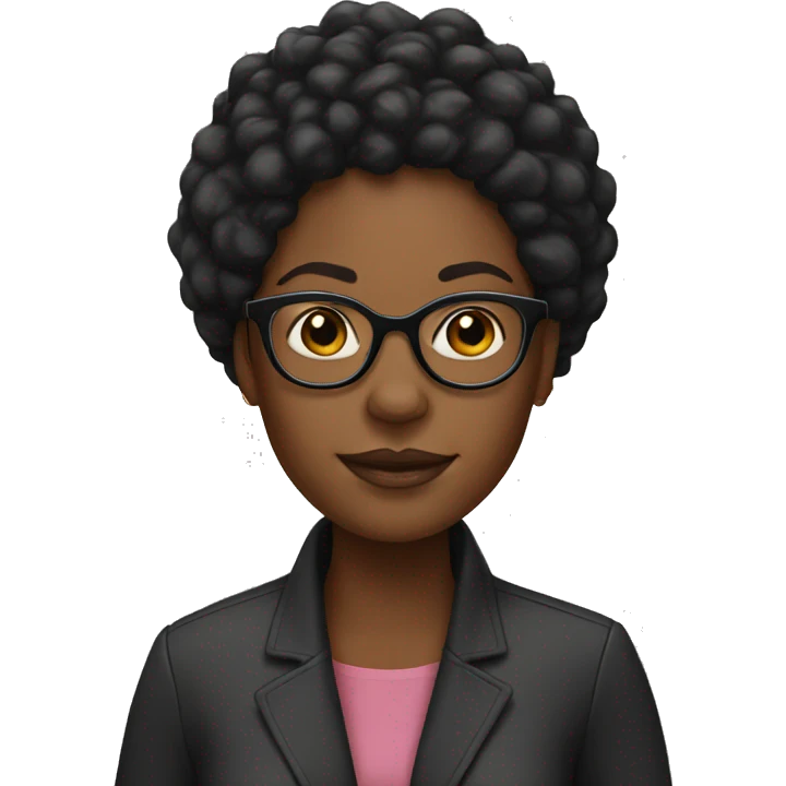 Black women with glasses and 4c hair  emoji