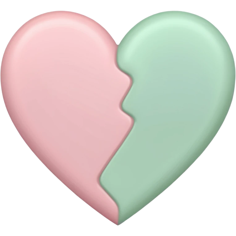 A half pastel green half pastel pink heart emoji