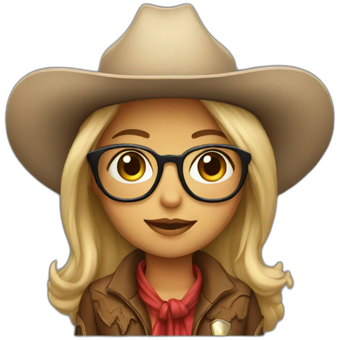 cowboy girl in glasses emoji