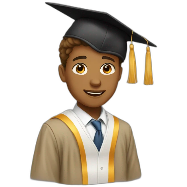 tan boy in graduation emoji