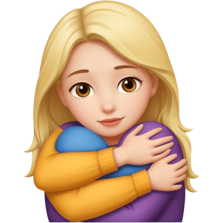 Girl hugging herself emoji