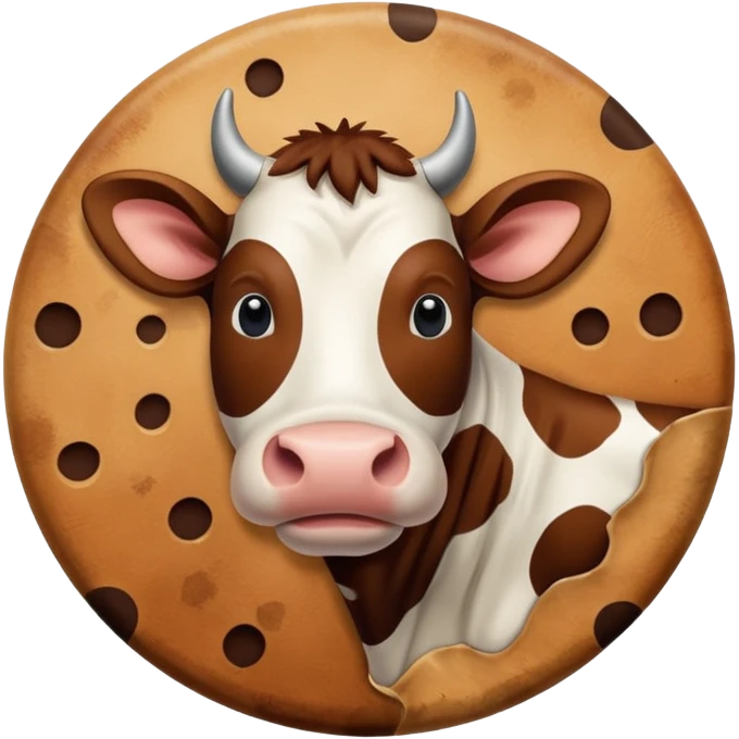 circle filled with cow skin print emoji