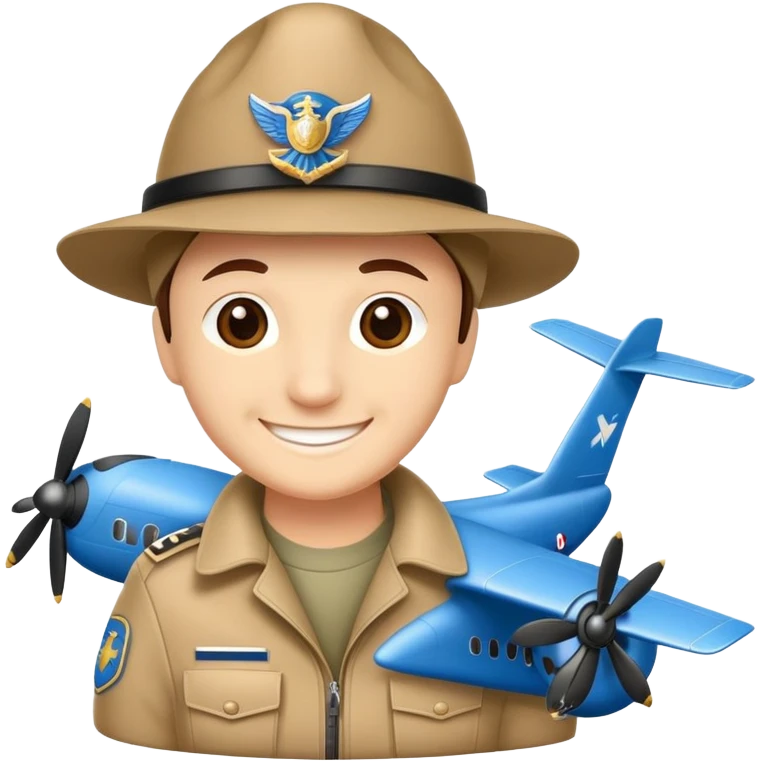 Blauer Funke mit Federbusch-Hut reitet ein Flugzeug emoji
