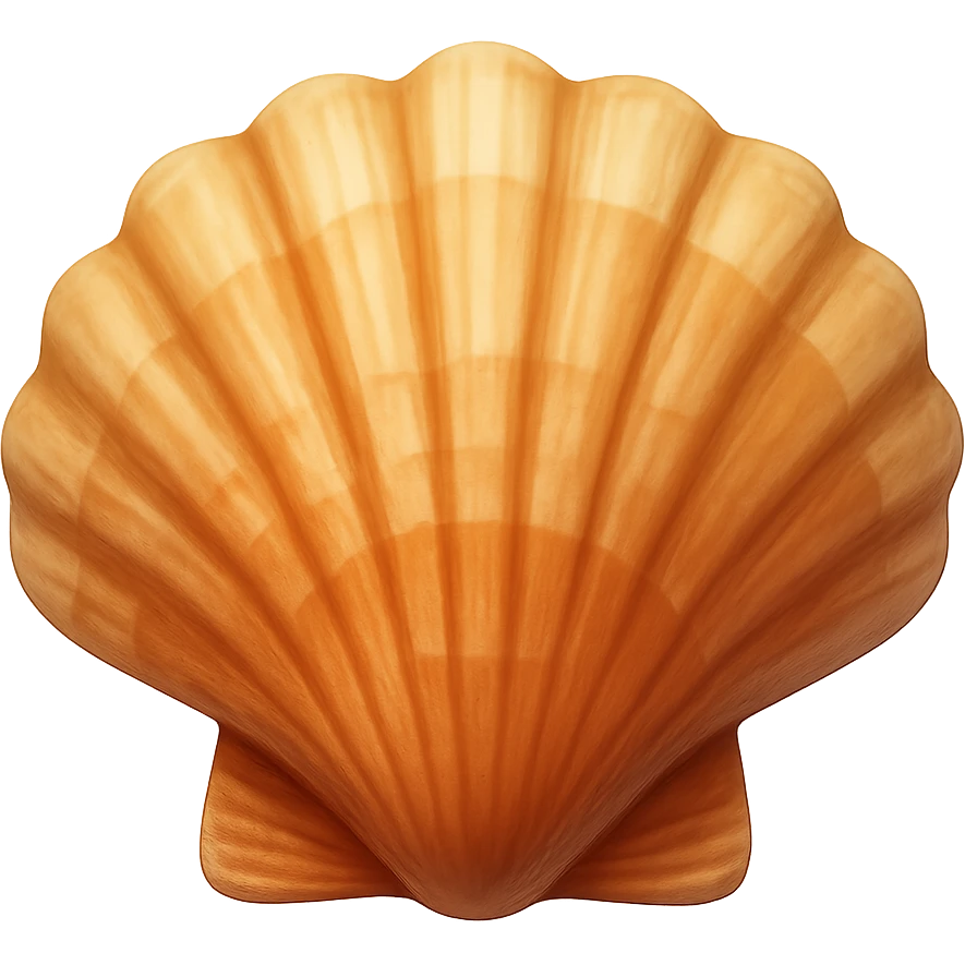 Детализированный емодзи ракушки на пнгфоне без фона emoji