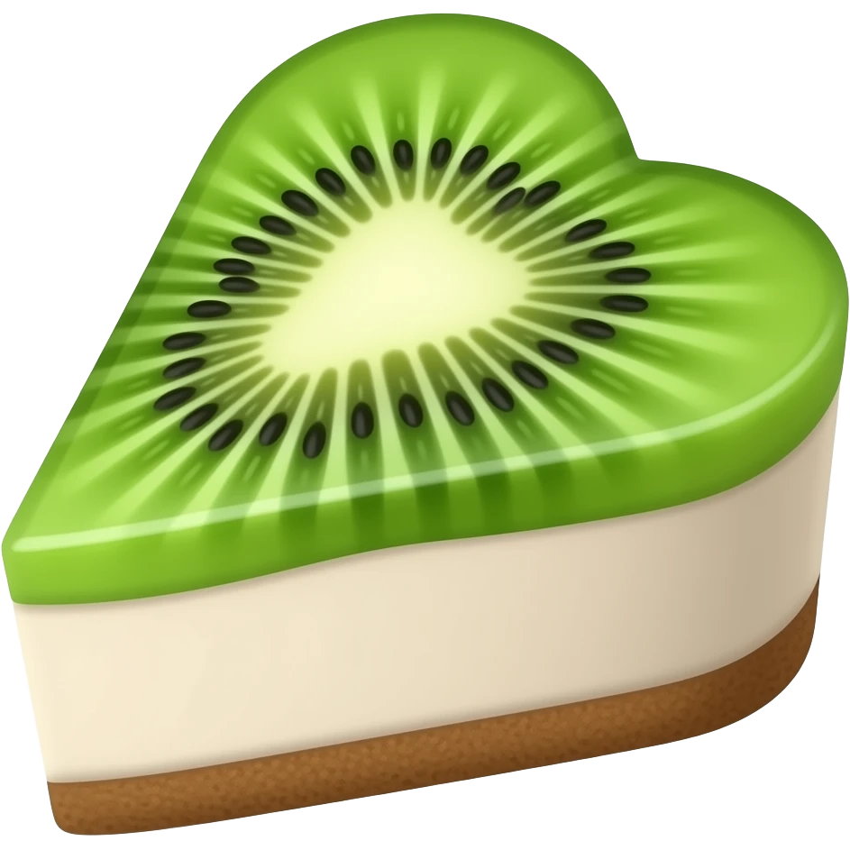 Kiwi heart cheesecake emoji