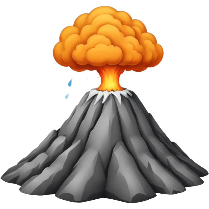 dry volcano, smoke emoji