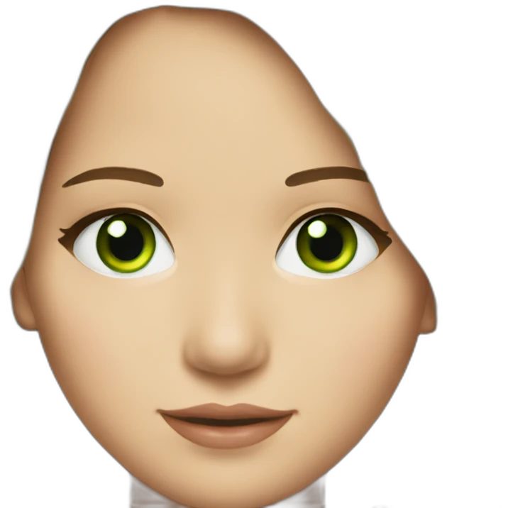 brunette Jennifer Lawrence with Green eyes emoji