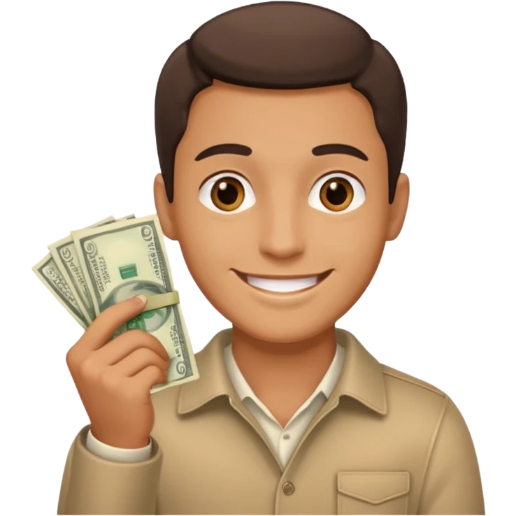 Maintenance guy with money emoji