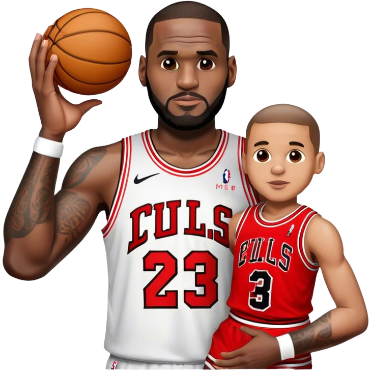 LeBron James holding Michael Jordan emoji