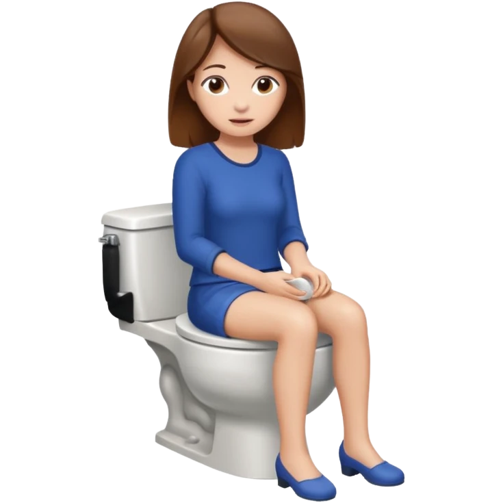A woman is sitting on the toilet emoji