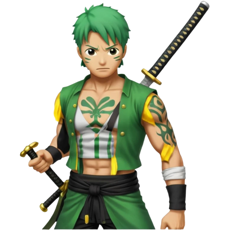 Has a zoro de one piece  emoji