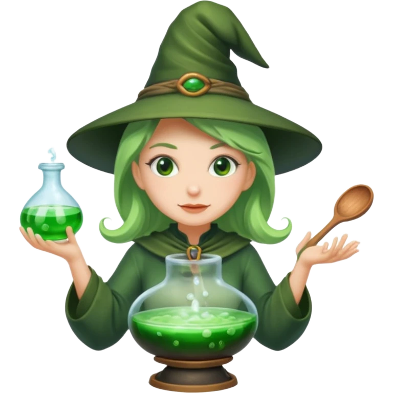 green witch cooking potion emoji