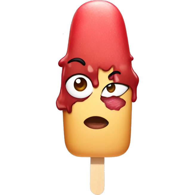 woman eating flesh colored popsicle emoji