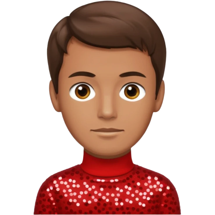 Murray Cook from The Wiggles with brown hair, red sequin skivvy shirt emoji