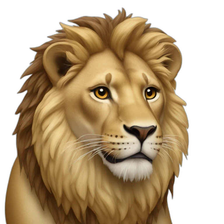 Un lion sur un jaguar emoji