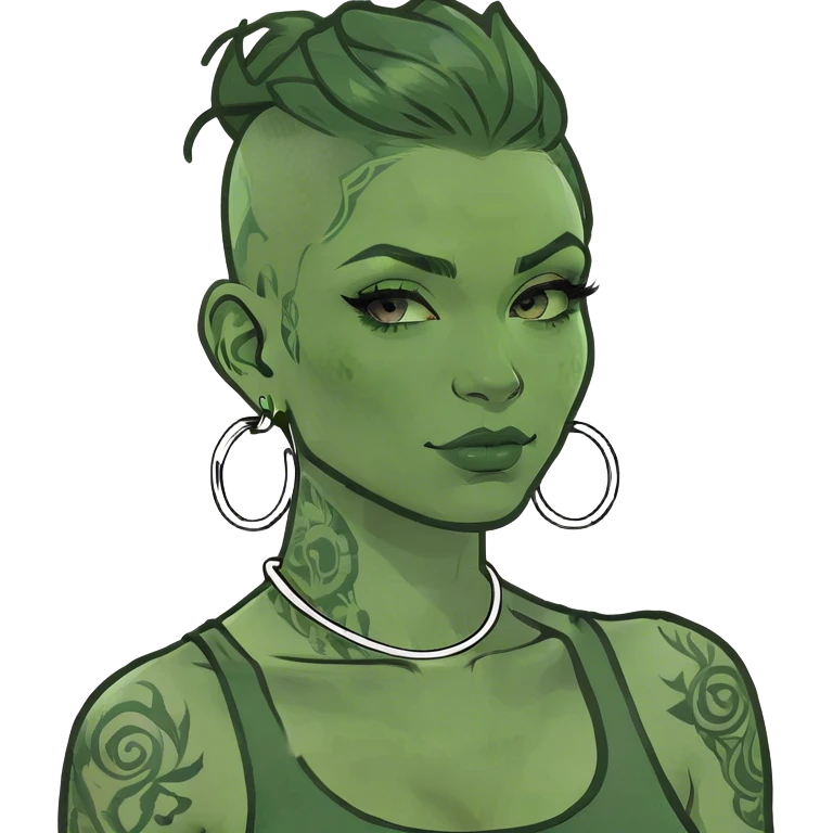 Tattooed black woman emoji