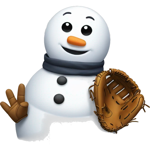 snowman with a baseball glove in left hand emoji