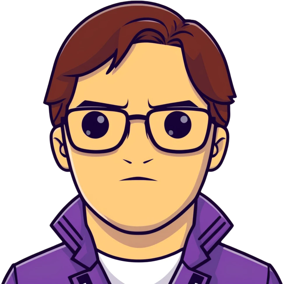 Helmut Zemo with brown hair and glasses, villain from Marvel's Captain America Civil War, serious expression emoji