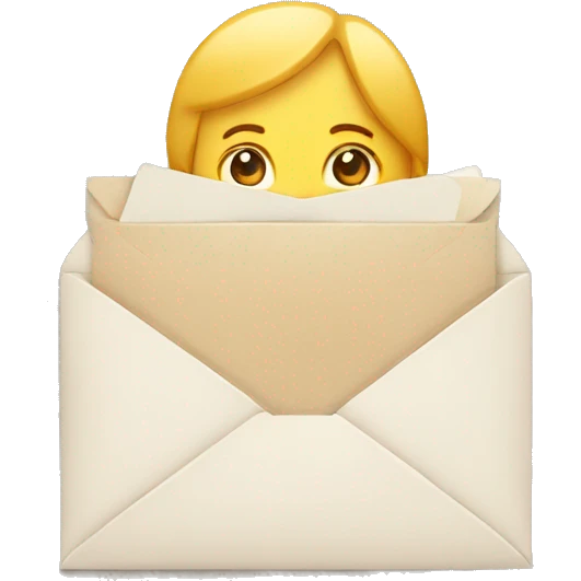 person holding stamped envelope emoji