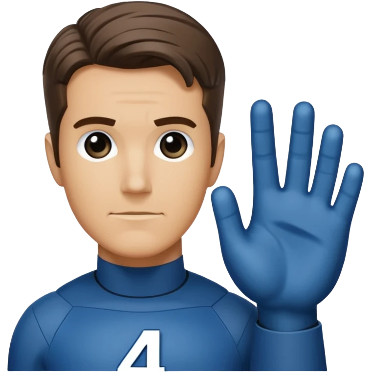 reed richards from fantastic four with the number 4 on chezt emoji